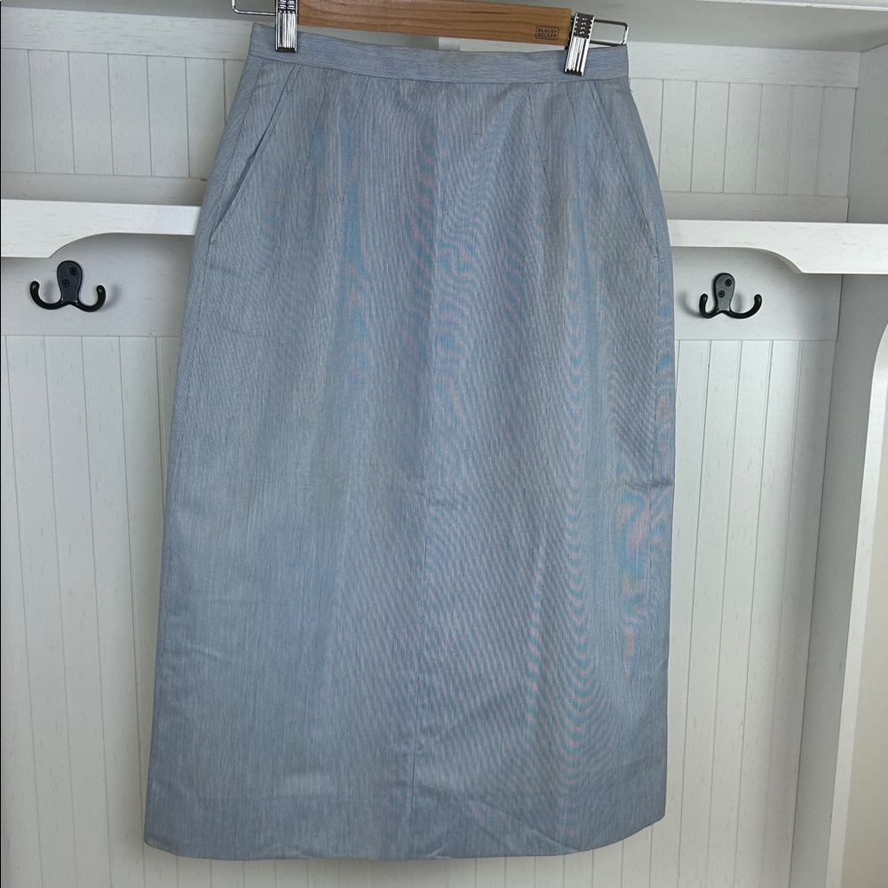 Vintage Blue Pinstripe Pencil Skirt NWT